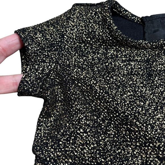 Juicy Couture Toddler Girls Black Gold Sparkle A-Line Dress Short Sleeve Sz 12m - Picture 3 of 10